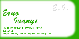 erno ivanyi business card