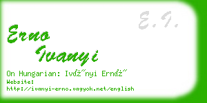 erno ivanyi business card